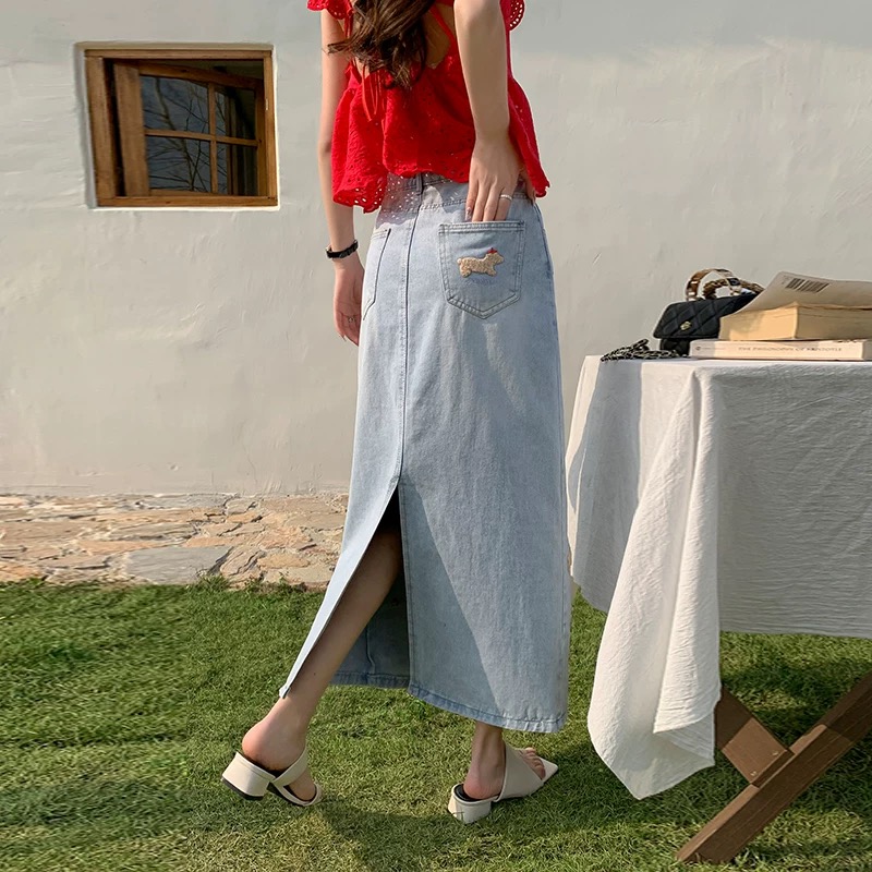 She has all access denim skirt DS110 images